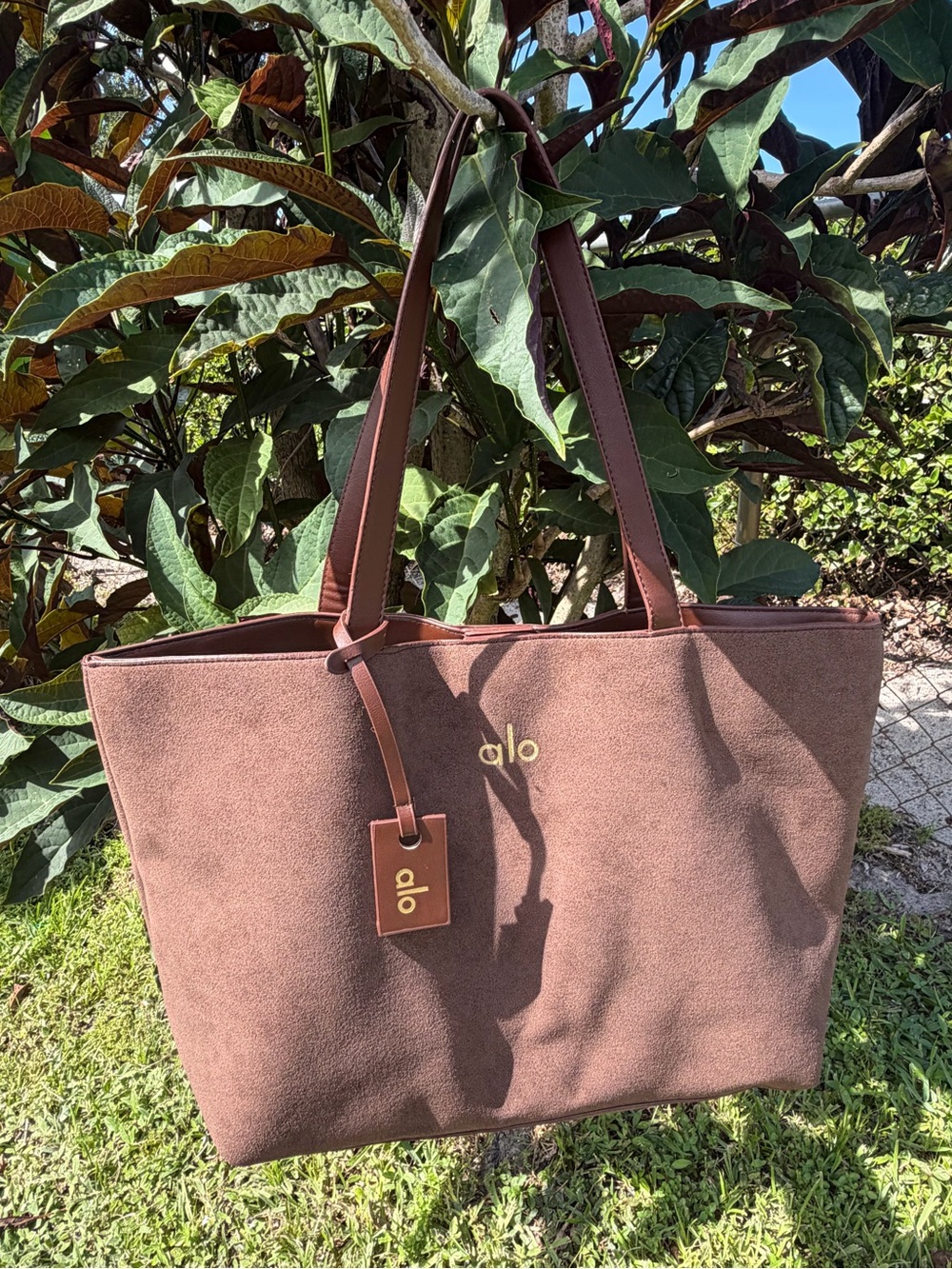 ALO Yoga Brown Suede Tote Bag - Picture 4 of 14